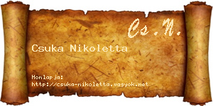 Csuka Nikoletta névjegykártya