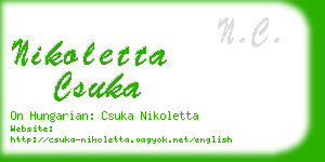 nikoletta csuka business card